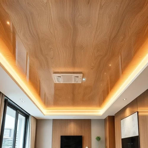 Model Plafon PVC Mewah Sentuhan Akhir Premium 1 Model Plafon PVC Motif Kayu Glossy - Model Plafon PVC Mewah Sentuhan Akhir Premium