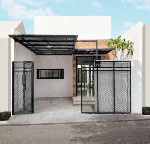 Pagar Rumah Minimalis Modern 2024. Model Pagar Besi Minimalis Modern ala Industrial-Pagar Rumah Minimalis Modern 2024.