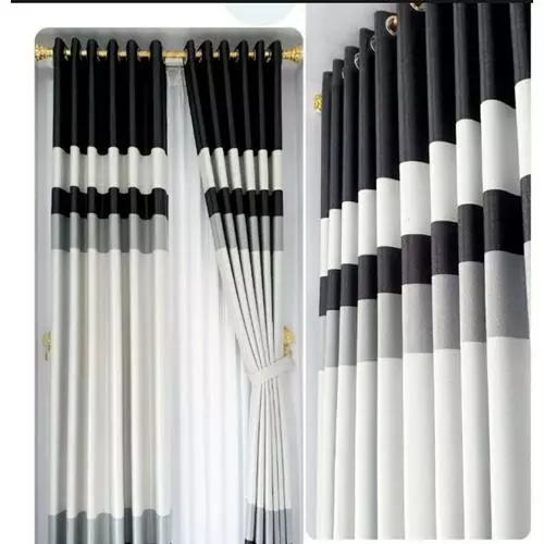 Model Gorden Blackout Motif Hitam Putih - Gorden Minimalis 