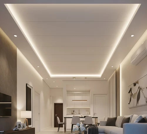 Model Plafon PVC Mewah Interior Modern 1 Model Plafon PVC dengan Pencahayaan Tersembunyi (Cove Lighting) - Model Plafon PVC Mewah Interior Modern