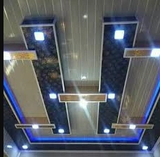 Model Plafon PVC Mewah dengan List LED 4 Model Plavon PVC Persegi Panjang panjang Abstrak List LED - Model Plafon PVC Mewah dengan List LED