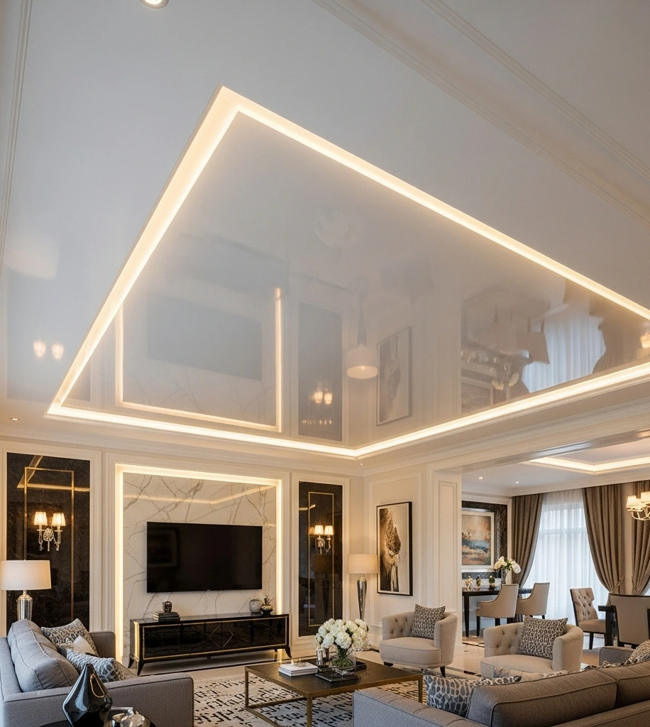 Model Plafon PVC Mewah dengan List LED