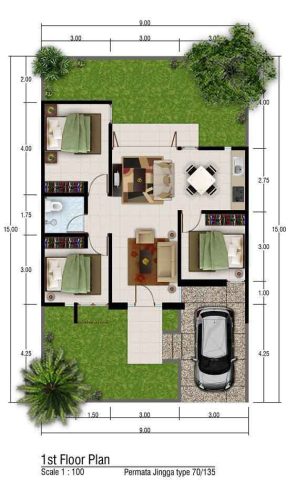 3 kamar